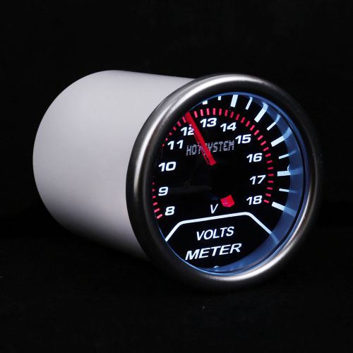 Hotsystem  2&#034; 52mm 8 smoke tint len car led volt meter voltage pointer gauge new