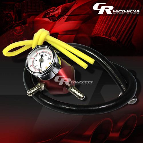 Adjustable red aluminum fuel pressure regulator 0-140 psi+gauge+gas hose kit