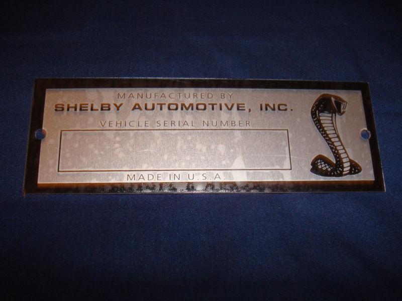1968 ford mustang shelby gt350 gt500 fastback data plate new