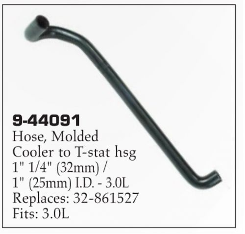 Mallory 9-44091 mercruiser 3.0l cooler to thermostat housing hose 32-861527