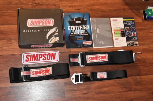 Nos 55&#034; simpson restraint systems 3 piece harness 3&#034; wide brand new old stock