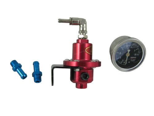 Red sard adjustable fuel pressure regulator with oil gauge meter rx7 s13 s14