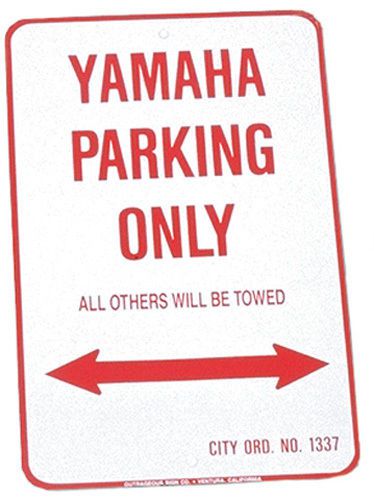 Voss signs yamaha parking only - aluminum sign 12" x 18"