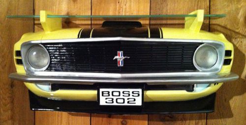 1970 ford boss mustang resin car wall shelf w/headligh shop motor oil can dad