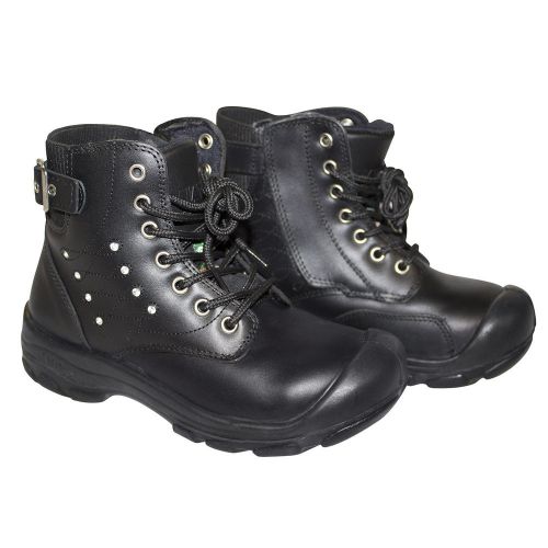 Nat's m720 motorcycle boots women lady size 6.5 black 6" laced steel cap  sole