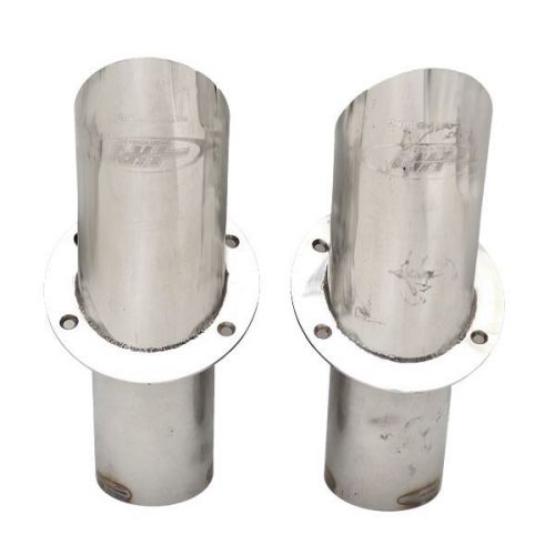 Hydro power inc. polished stainless steel 3 1/2&#034; marine boat exhaust tip (pair)