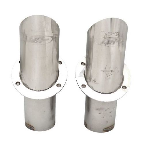 Hydro power inc. polished stainless steel 3 1/2" marine boat exhaust tip (pair)
