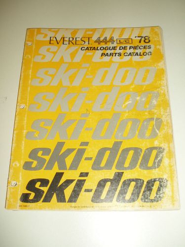 Skidoo 1978 everest 444 parts catalog  manual