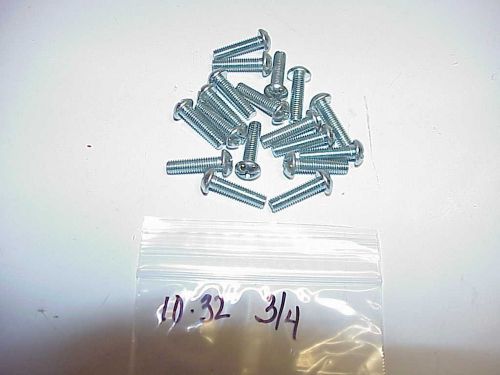 18 new zinc plated steel fine thread button phillips head screws 10-32 x 3/4"