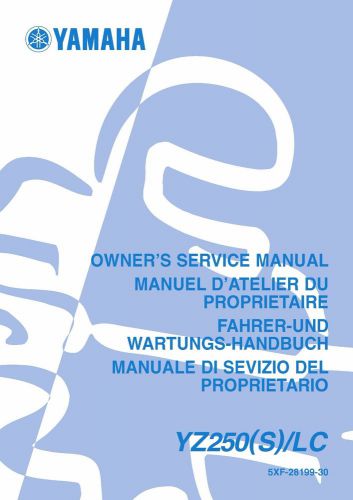 Yamaha service workshop manual 2004 yz250 (s)/lc