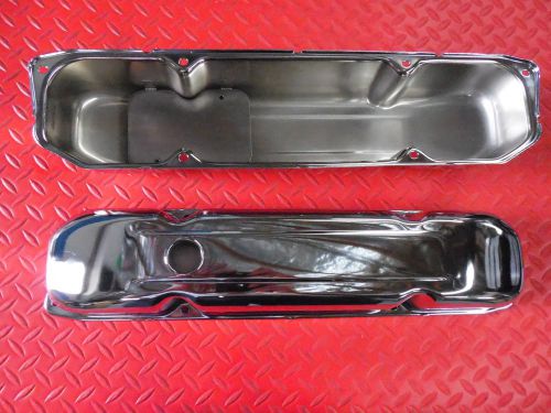 Big block mopar chrysler 1958-1988 chrome steel baffled short valve covers
