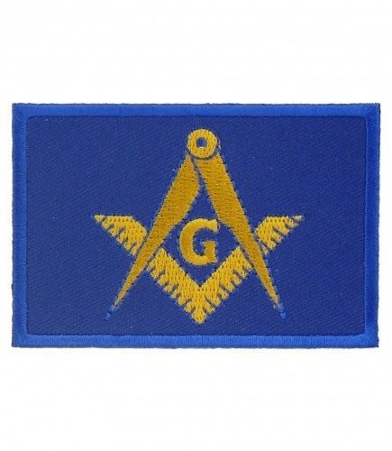 Embroidered motorcycle patch -freemasons masonic blue flag patch, masonic patch*