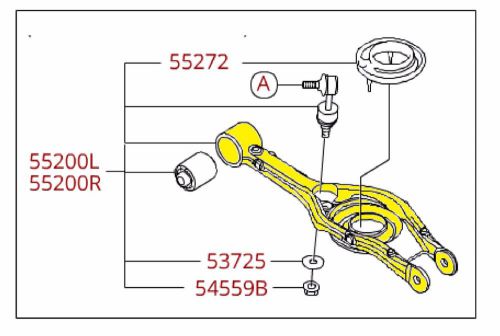 Genuine oem kia optima rear-lower control arm suspension left hand 55210-3q500