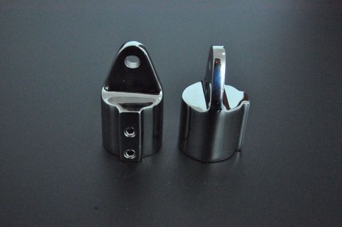 Standard stainless steel 1 inch boat bimini top end eyes (pair)