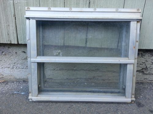 Vintage camper trailer shasta airstream window hehr crank 19" x 17" 3 panel rare