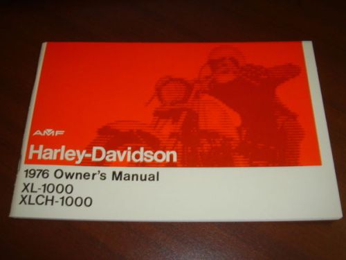New harley xl1000 xlch 1976 owner&#039;s manual book sportster amf vintage ironhead