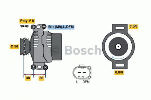Bosch alternator 0 124 525 088 fits vw tiguan 2.0 tsi 4motion,2.0 tsi 4motion...