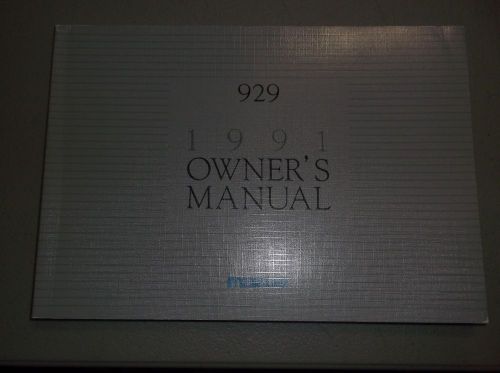 1991 mazda 929 owners manual