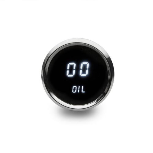 52mm 2 1/16&#034;white leds chrome digital oil pressure gauge &amp; sender intellitronix!