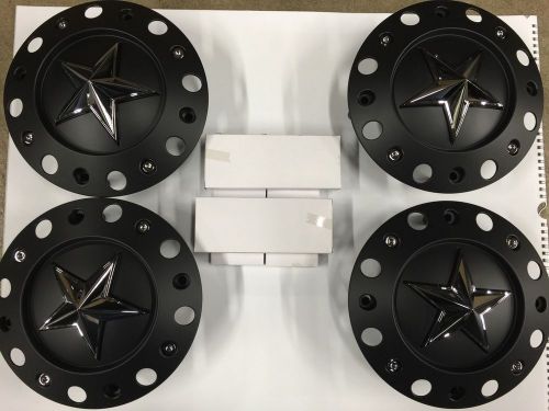 Kmc xd rockstar center wheel cap set of 4 1000775b s409-51 xd775 black bolt