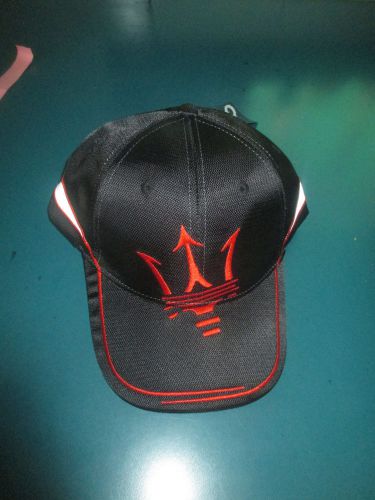 Maserati authentic black cap / hat with large red trident used