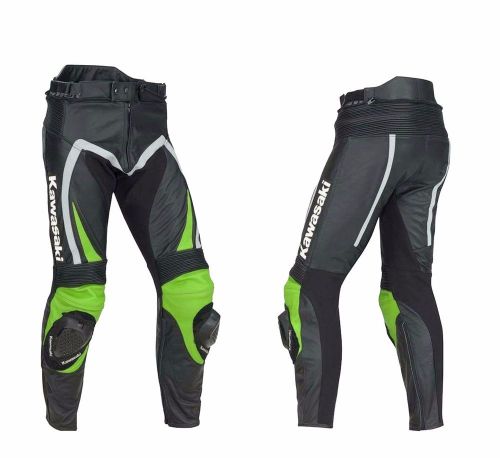 Purchase KAWASAKI MENS RACING PANT MOTORCYCLE LEATHER TROUSER MOTORBIKE ...