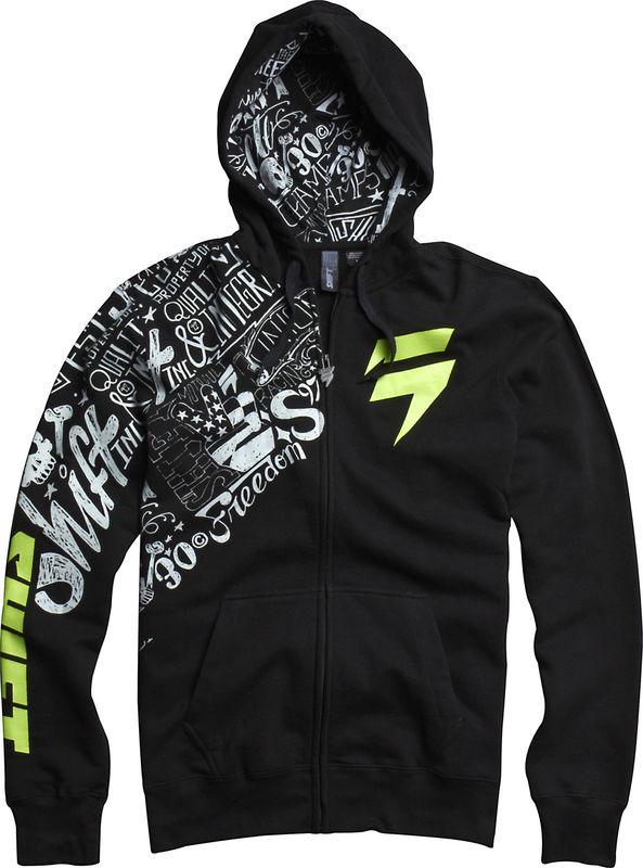 Shift masked black fleece hoody  motocross sweat shirt mx 2014 green