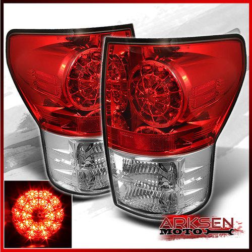 07-13 tundra jdm red/clear philips-led perform tail lights rear brake lamps set