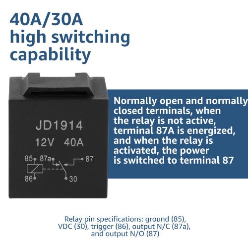5/10Pcs Automotive Relay Waterproof 5-Pin 12V Car Relay Switch Premium 30/40AMP◇, US $17.39, image 8