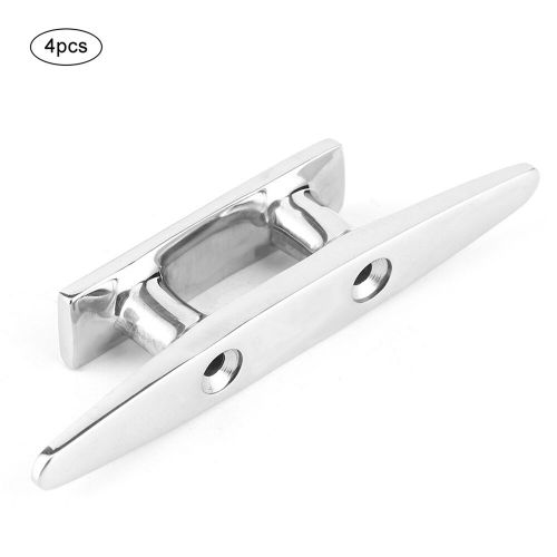 4Pcs 100mm/3.9in Stainless Steel Boat Dock Deck Mooring Rope Cleat Accessory, US $26.88, image 3