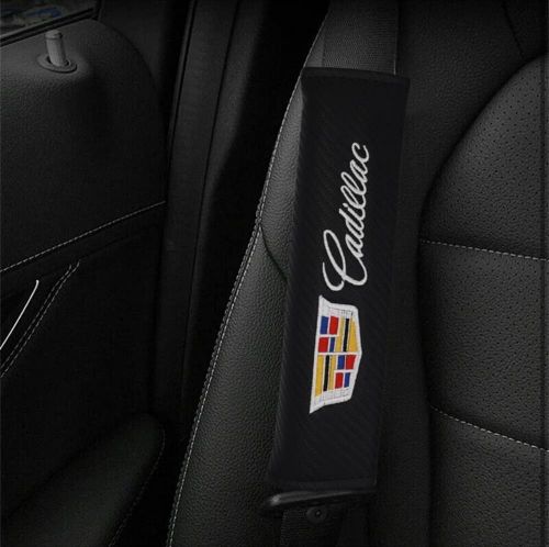 2PCS Carbon Look Embroidery Logo Seat Belt Cover Shoulder Pads For CADILLAC New, US $12.49, image 6