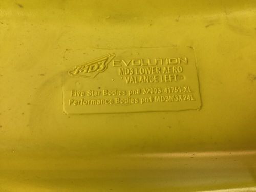 Five Star MD3 EVO Rush Dirt Late Model Lower Valance Full Set Yellow, US $129.95, image 3