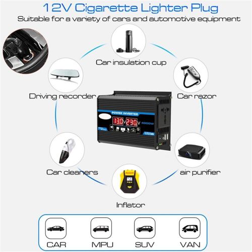 Durable Car Car Power Inverter Car Accessories 4000W DC 12V To AC 220V, US $52.54, image 8