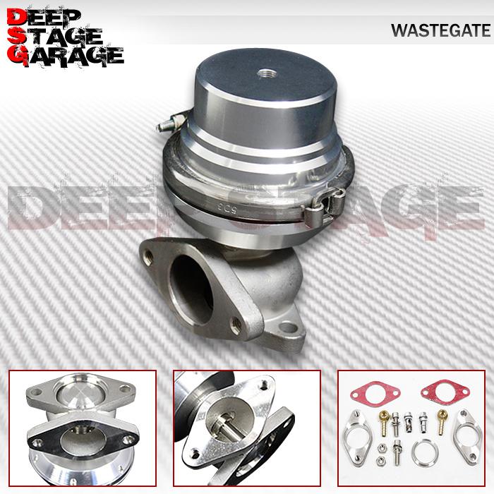 Universal 38mm turbo/manifold external wastegate wg exhaust+8-psi spring silver