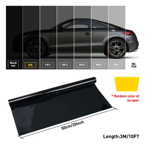 HOME CAR OFFICE TINTING WINDOW TINT FILM KIT DARK BLACK VLT 5% ANTI-UV 3M x 50CM, US $11.39, image 3