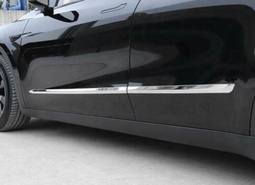 For tesla model y 2020-2023 chrome stainless steel side door body skirt trim