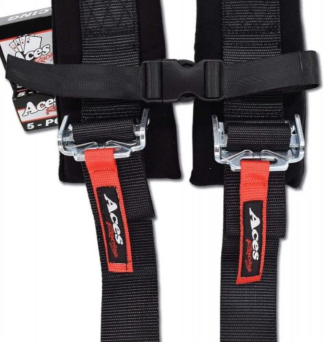 Racing 5 Point Harness With 2 Inch Padding Black New Open Box-Aces, US $39.87, image 4