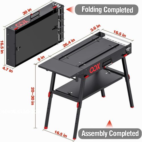 OOX Portable Grill Table with Double-Shelf for Outdoor Prep,Folding Black, US $206.43, image 5