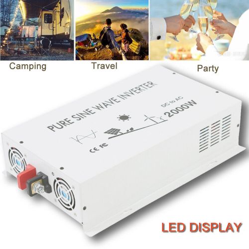 12V to 110V Pure Sine Wave Inverter Power Converter 2000W Truck Motor Camp Car, US $284.05, image 8