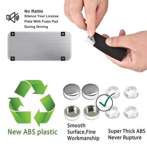 Anti theft license plate screw kit tamper proof screws car silver