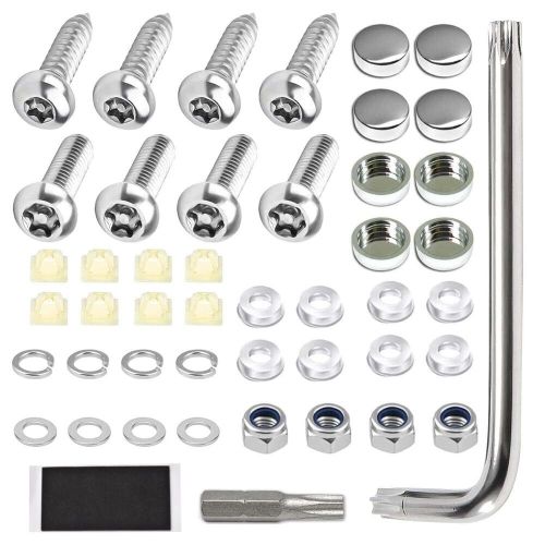 Anti Theft License Plate Screw Kit Tamper Proof Screws Car Silver, US $11.83, image 7