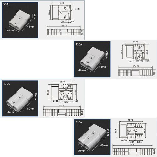 1-4x 50A Battery Trailer Pair Plug Quick Connector Kit Connect Disconnect Winch#, US $6.59, image 7