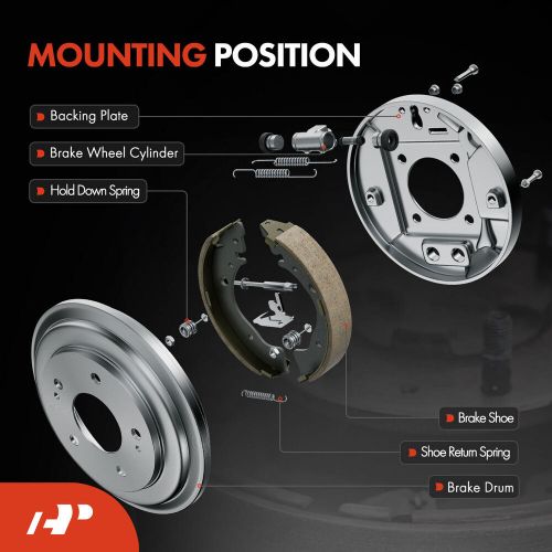 Brake Drums + Ceramic Brake Shoes Rear for Chevy Cobalt 2009-2010 HHR Pontiac G5, US $112.99, image 7