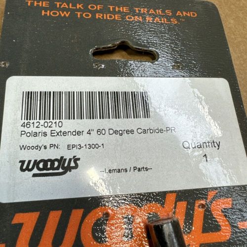 Woodys epi3-1300 4" carbide extender trail  flat-top wearbars  4612-0210 polaris