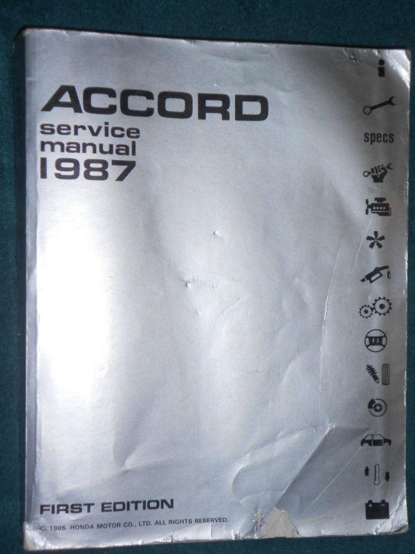 1987 HONDA ACCORD SHOP MANUAL / ORIGINAL HONDA SERVICE BOOK, US $34.50, image 2