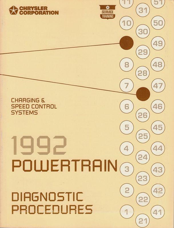 1992 chrysler vehicles factory diagnostics manual - charging & speed control