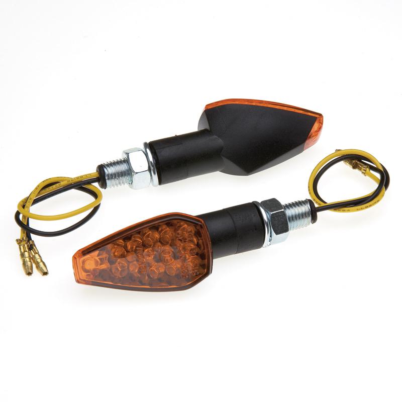 Lp usa sportbike razor short stalk led turn signal carbon/amber lens