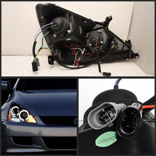 03-05 ACCORD 4DR SMOKED PROJECTOR HEADLIGHTS + BLACK ALTEZZA STYLE TAIL LIGHTS, US $211.29, image 2