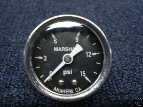 Dry mechanical gauge fuel pressure black 0-15 psi