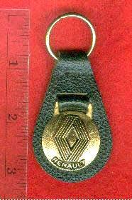 Renault car logo rare vintage dd leather key chain fob - free usa shipping-